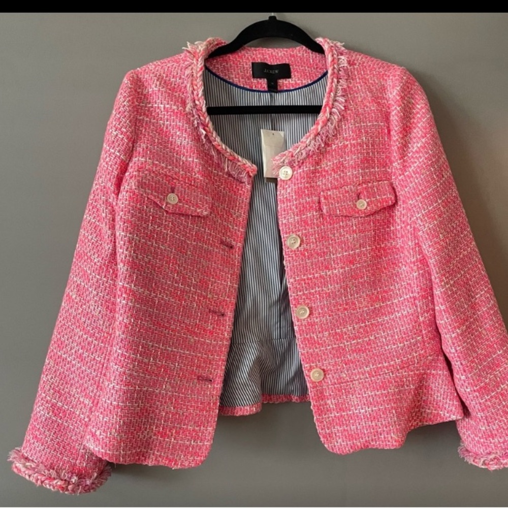 J. Crew Pink Tweed Blazer